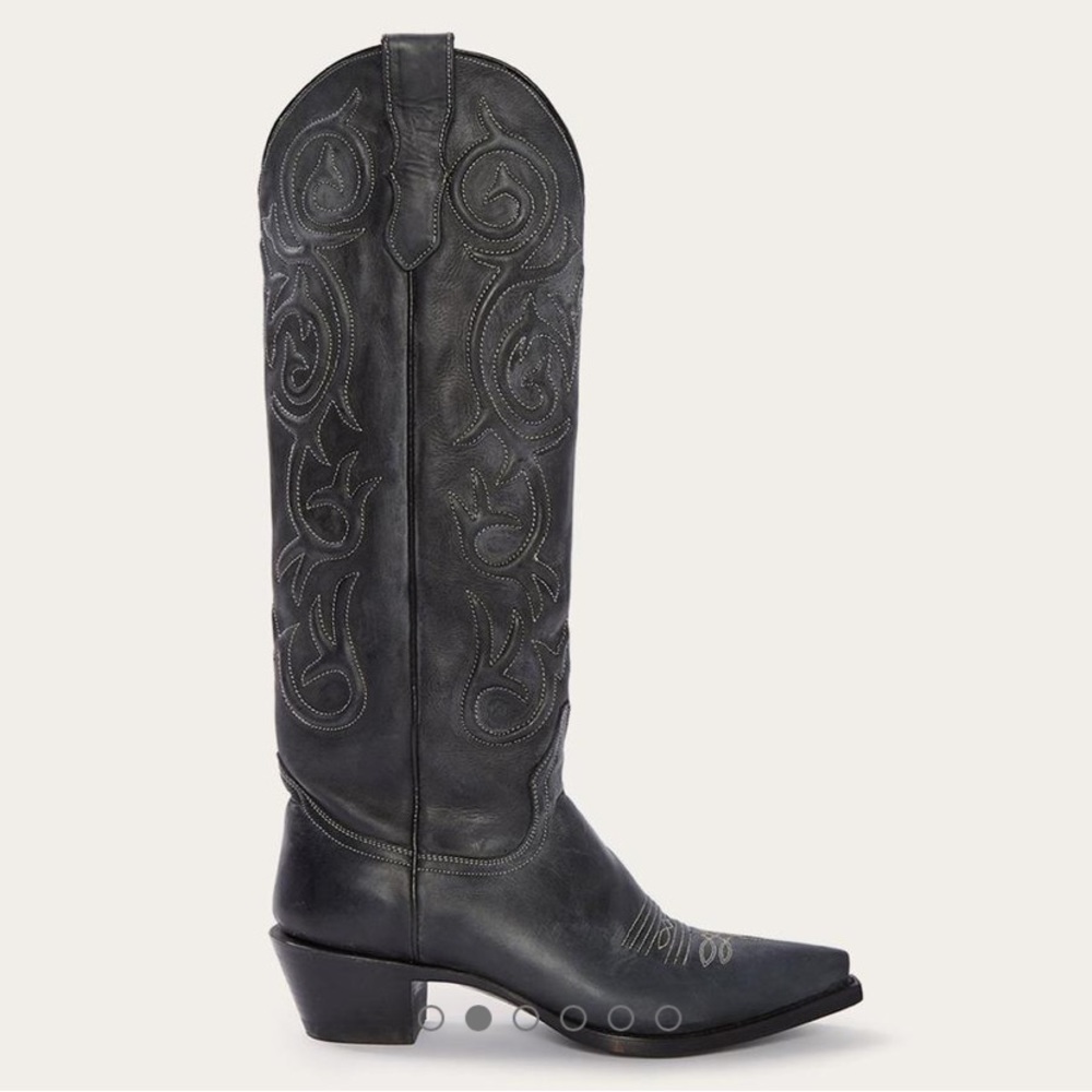 Black Stetson Corded Cowboy Boots